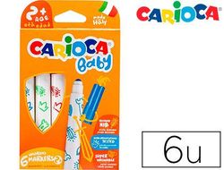 Rotulador carioca baby 2 años caja 6 colores surtidos