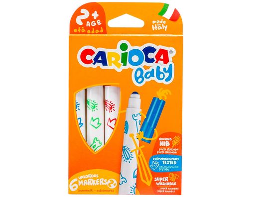 Rotulador carioca baby 2 años caja 6 colores surtidos