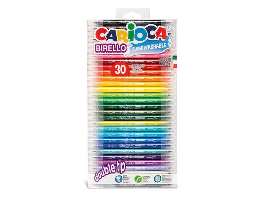 Rotulador carioca birello bipunta bolsa de 30 unidades colores surtidos