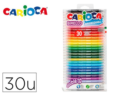Rotulador carioca birello bipunta bolsa de 30 unidades colores surtidos