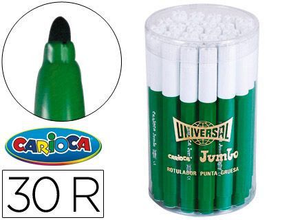 Rotulador Carioca Jumbo C-30 Verde Punta Gruesa -Bote de 30 Unidades