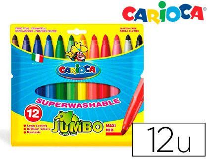 Rotulador Carioca Jumbo C/12 Colores -Punta Gruesa
