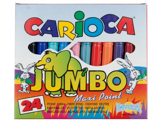 Rotulador Carioca Jumbo C/24 Colores -Punta Gruesa