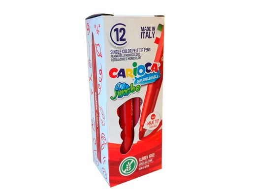 Rotulador carioca jumbo punta gruesa 6 mm lavable color rojo