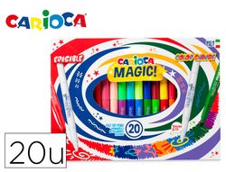 Rotulador carioca magic borrable caja de 20 unidades colores surtidos