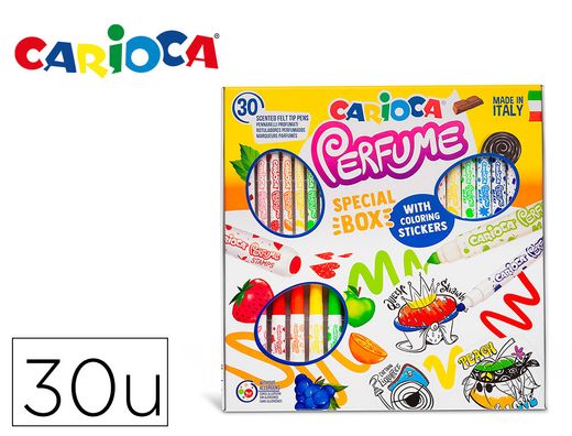 Rotulador carioca perfume caja 30 unidades colores surtidos