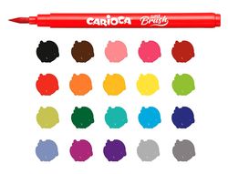 Rotulador carioca punta de pincel lavable caja de 20 unidades colores surtidos
