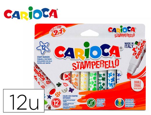 Rotulador carioca stamperello caja 12 unidades colores surtidos