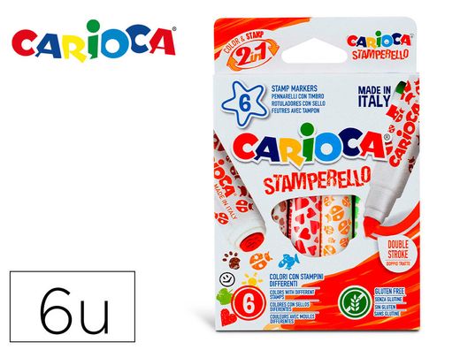 Rotulador carioca stamperello caja 6 unidades colores surtidos