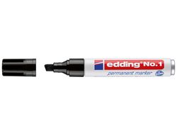 Rotulador edding marcador permanente 1 negro -punta biselada 5 mm