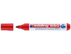 Rotulador Edding para Pizarra Blanca 660 Color Rojo Punta Redonda 1,5-3 Mm