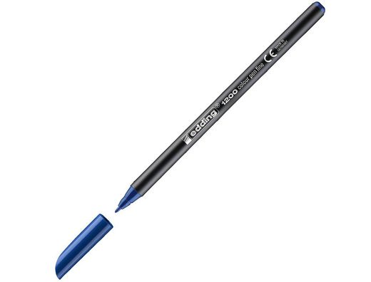 Rotulador edding punta fibra 1200 azul n.3 punta redonda 0.5 mm blister de 2 unidades
