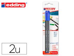 Rotulador edding punta fibra 1200 azul n.3 punta redonda 0.5 mm blister de 2 unidades