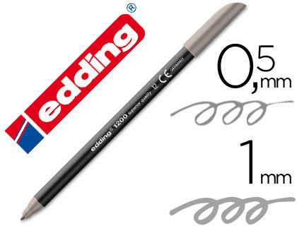 Rotulador Edding Punta Fibra 1200 Gris N.12 -Punta Redonda 0.5 Mm