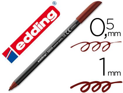 Rotulador Edding Punta Fibra 1200 Marron Oscuro N. 18 -Punta Redonda 0.5 Mm
