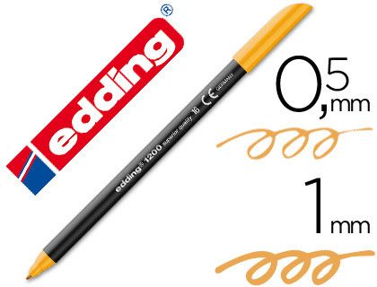 Rotulador Edding Punta Fibra 1200 Naranja Claro N.16 -Punta Redonda 0.5 Mm