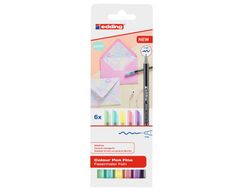 Rotulador edding punta fibra 1200 pastel punta redonda 1 mm estuche de 6 unidades colores surtidos