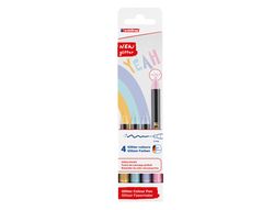 Rotulador edding punta fibra 1200 punta redonda 0,5 mm glitter pastel caja de 4 unidades colores surtidos