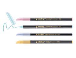 Rotulador edding punta fibra 1200 punta redonda 0,5 mm glitter pastel caja de 4 unidades colores surtidos