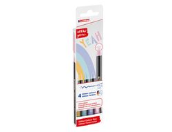 Rotulador edding punta fibra 1200 punta redonda 0,5 mm glitter pastel caja de 4 unidades colores surtidos
