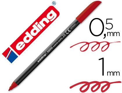 Rotulador Edding Punta Fibra 1200 Rojo Ingles N.28 -Punta Redonda 0.5 Mm