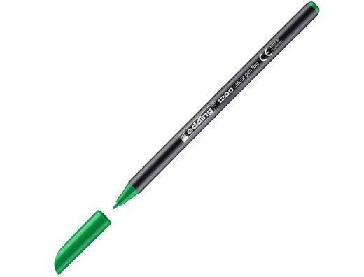Rotulador edding punta fibra 1200 verde n.4 punta redonda 0.5 mm blister de 2 unidades
