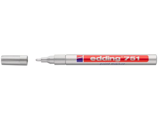 Rotulador Edding Punta Fibra 751 Plata Punta Redonda 1-2 Mm