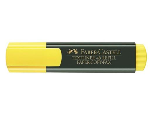 Rotulador faber castell fluorescente textliner 48-07 amarillo blister de 1 unidad
