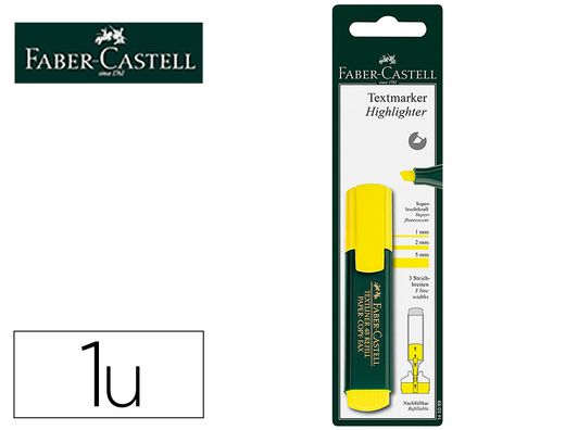 Rotulador faber castell fluorescente textliner 48-07 amarillo blister de 1 unidad