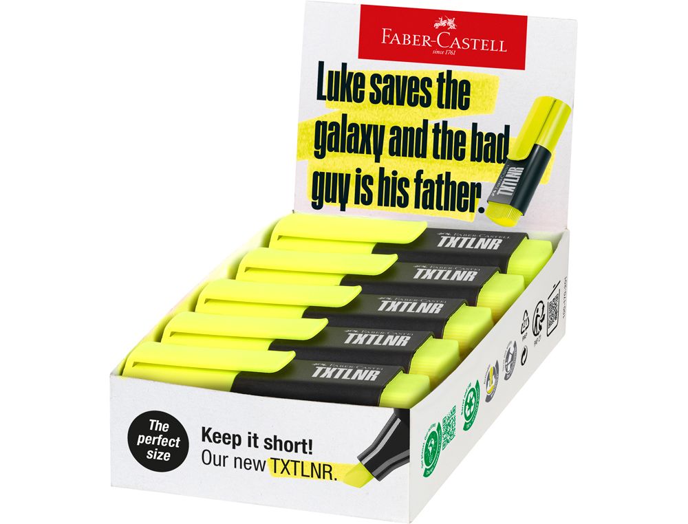 Rotulador faber castell neon txtlnr fluorescente amarillo
