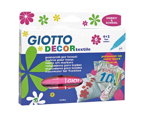 Rotulador Giotto Decor Textile para Camisetas 6 Colores