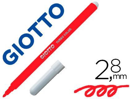 Rotulador giotto turbo color lavable con punta bloqueada unicolor rojo