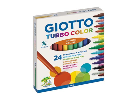 Rotulador Giotto Turbo color punta media (24 unidades)