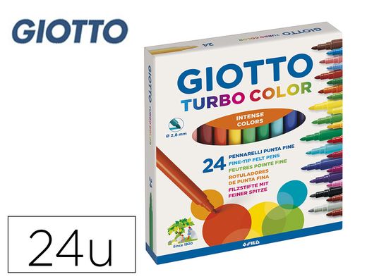Rotulador Giotto Turbo color punta media (24 unidades)
