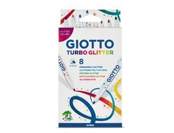 Rotulador Giotto Turbo Glitter Purpurina Caja de 8 Unidades