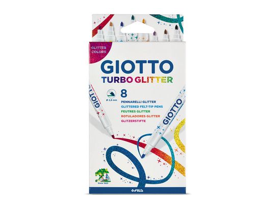 Rotulador Giotto Turbo Glitter Purpurina Caja de 8 Unidades