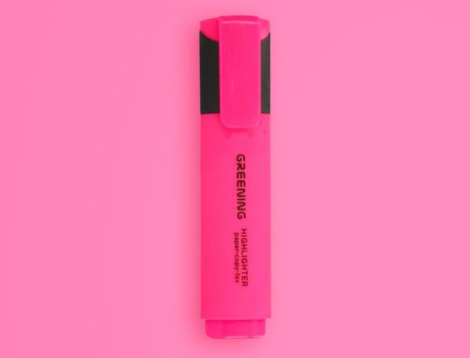 Rotulador greening fluorescente punta biselada rosa