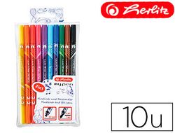Rotulador herlitz my-pen doble punta 0,5/4 mm blister de 10 colores surtidos