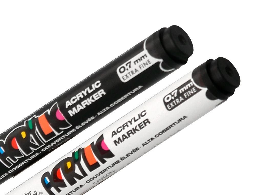 Rotulador liderpapel acrylic base agua todo tipo de superficie punta fina 0,7 mm caja de 4 perfiladores