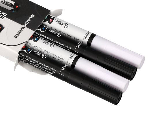 Rotulador liderpapel acrylic base agua todo tipo de superficie punta fina 0,7 mm caja de 4 perfiladores