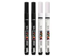 Rotulador liderpapel acrylic base agua todo tipo de superficie punta fina 0,7 mm caja de 4 perfiladores