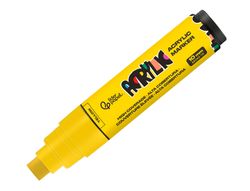 Rotulador liderpapel acrylic base agua todo tipo de superficie punta rectangular 10 mm amarillo