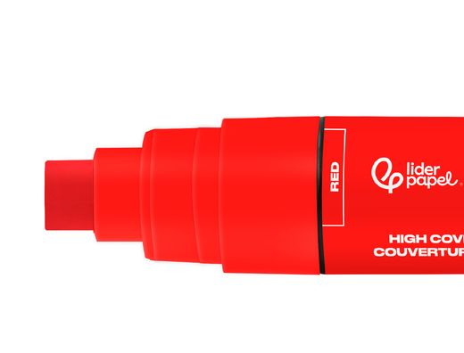 Rotulador liderpapel acrylic base agua todo tipo de superficie punta rectangular 10 mm rojo