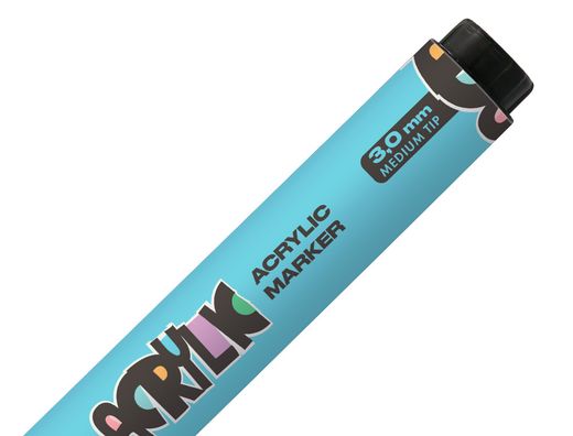 Rotulador liderpapel acrylic base agua todo tipo de superficie punta redonda 3 mm azul cielo