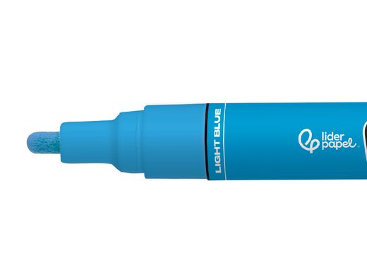Rotulador liderpapel acrylic base agua todo tipo de superficie punta redonda 3 mm azul claro