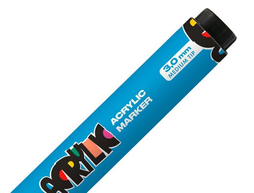 Rotulador liderpapel acrylic base agua todo tipo de superficie punta redonda 3 mm azul claro