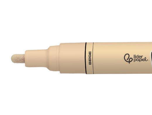 Rotulador liderpapel acrylic base agua todo tipo de superficie punta redonda 3 mm beige