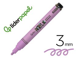Rotulador liderpapel acrylic base agua todo tipo de superficie punta redonda 3 mm lila
