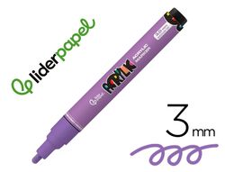Rotulador liderpapel acrylic base agua todo tipo de superficie punta redonda 3 mm malva