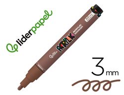 Rotulador liderpapel acrylic base agua todo tipo de superficie punta redonda 3 mm marron